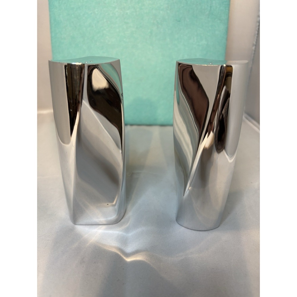 Vintage 2004 Nambe Salt & Pepper Shakers Designed by Fred Bould